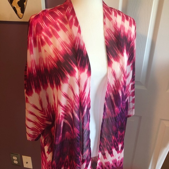 a.n.a Swim suit cover up Kimono Pink purple small - Picture 2 of 8